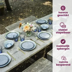 Cosy & Trendy Mokken / Bekers - Laguna Blue Grey - 450 ml - 4 Stuks