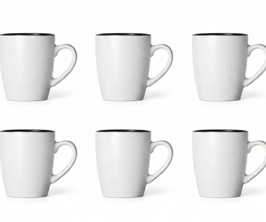 Cosy & Trendy Mokken Speckle Wit 350 ml - 6 stuks