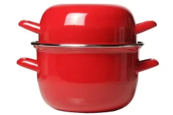 Cosy & Trendy Mosselpan - Emaille - Rood - ΓΈ 18 cm / 2.8 liter - geΓ«mailleerde anti-aanbaklaag