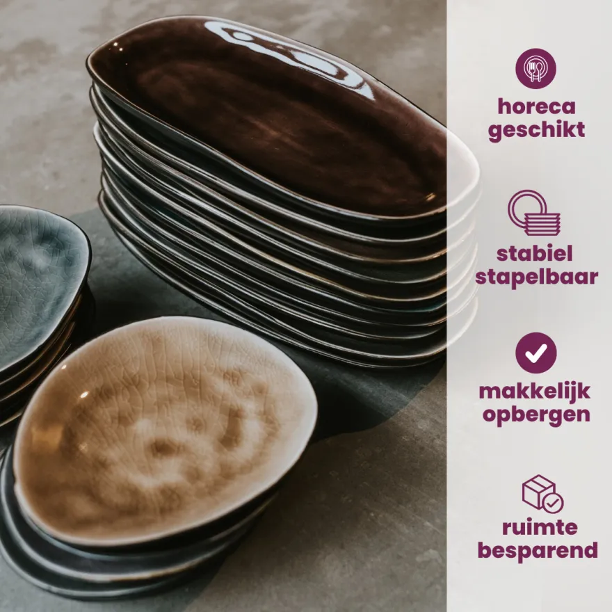 Cosy & Trendy Ontbijtborden / Dessertborden Streetfood 19.5 x 16 cm - 10 Stuks