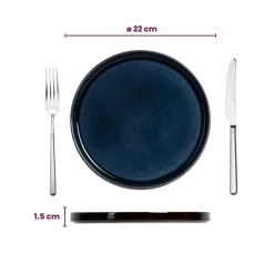 Cosy & Trendy Ontbijtborden / Dessertborden - Quintana Blue ø 22 cm - 4 Stuks