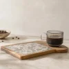Cosy & Trendy Ontbijtplank met Koffieglas - Acaciahout - 24.5 x 22.5 cm