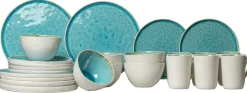 Cosy & Trendy Serviesset Laguna Azzurro 24-delig / 6 personen - 6 dinerborden, 6 bekers, 6 ontbijtborden en 6 schaaltjes