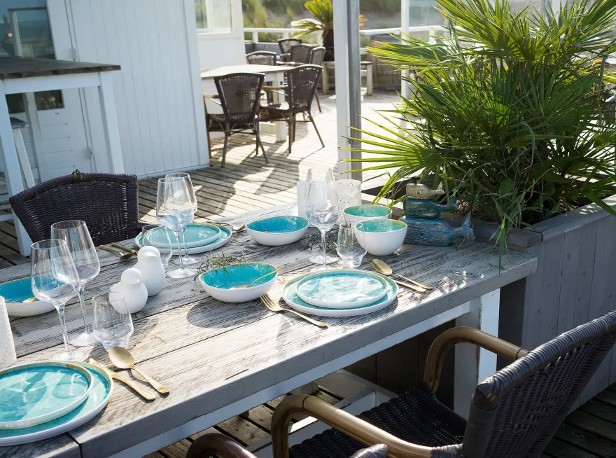Cosy & Trendy Serviesset Laguna Azzurro 12-delig / 4 personen - 4 dinerborden, 4 ontbijtborden en 4 kommen