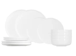 Cosy & Trendy Serviesset Moon White 12-delig / 4 personen - 4 dinerborden, 4 ontbijtborden en 4 kommen