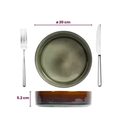 Cosy & Trendy Serviesset Quintana Green 18-delig / 6 personen - 6 dinerborden, 6 diepe borden en 6 ontbijtborden