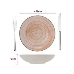 Cosy & Trendy Serviesset Sintra Terracotta 16-delig / 4 personen - 4 dinerborden, 4 ontbijtborden, 4 diepe borden en 4 kommen
