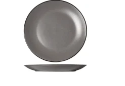 Cosy & Trendy Serviesset Speckle - Grijs 18-delig / 6 personen - 6 dinerborden, 6 diepe borden en 6 ontbijtborden