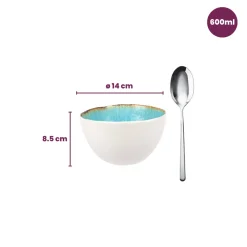 Cosy & Trendy Soepkommen / Kommen - Laguna Azzurro ø 14 cm / 600 ml - 4 Stuks