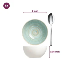 Cosy & Trendy Soepkommen Turbolino Blauw ø 15 cm - 6 stuks / 500 ml - 6 stuks
