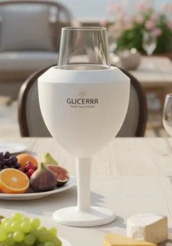 GLICERRR Wijnglas koeler en houder set + glas - 4 stuks