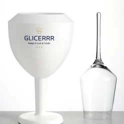GLICERRR Wijnglas koeler en houder set + glas - 2 stuks