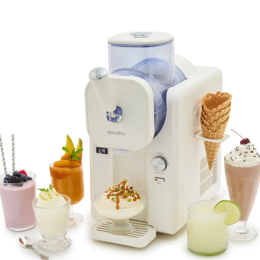 GreenPan IJsmachine Frost - Wit - Softijs, Roomijs, Slushies, Milkshakes & Smoothies - 1.8 Liter