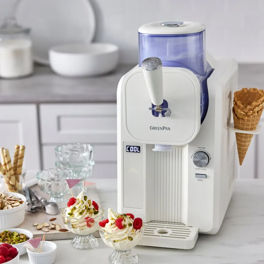 GreenPan IJsmachine Frost - Wit - Softijs, Roomijs, Slushies, Milkshakes & Smoothies - 1.8 Liter