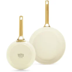 GreenPan Koekenpannenset Padova Reserve Cream White 2-delig - ø 20 & 26 cm - Keramische anti-aanbaklaag