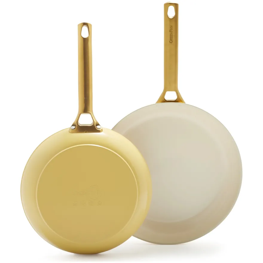 GreenPan Koekenpannenset Padova Reserve Sunshine Yellow 2-delig - ø 20 & 26 cm - Keramische anti-aanbaklaag
