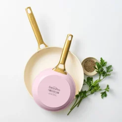 GreenPan Koekenpannenset Padova Reserve Blush Pink 2-delig - ø 20 & 26 cm - Keramische anti-aanbaklaag
