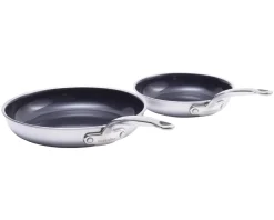 GreenPan Koekenpannenset Premiere RVS 2-delig - ø 20 & 28 cm - keramische anti-aanbaklaag