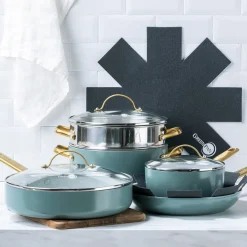 GreenPan Pannenset Padova Reserve Smokey Blue 7-delig - Keramische anti-aanbaklaag