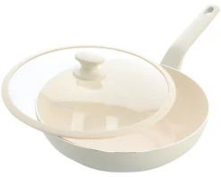 GreenPan Wokpan met deksel Essence Pro Clay ø 28 cm / 3.69 Liter - keramische anti-aanbaklaag