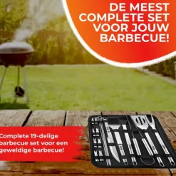 GrillX BBQ Accessoires Gereedschapset - BBQ Tang, Spatel, Vork, Borstel - Complete Barbecue Tools Set