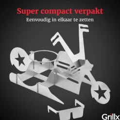 GrillX BBQ Bierblikkip Houder - Beer Can Chicken - Bike