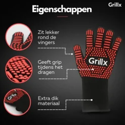 GrillX BBQ Handschoenen / Ovenhandschoenen - Extra Grip - 2 Stuks