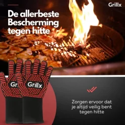 GrillX BBQ Handschoenen / Ovenhandschoenen - Extra Grip - 2 Stuks