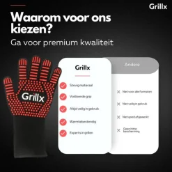 GrillX BBQ Handschoenen / Ovenhandschoenen - Extra Grip - 2 Stuks