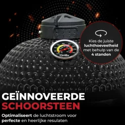 GrillX Kamado Barbecue - 13 Inch - Inclusief Opberghoes - Barbecue Egg - Houtskool Barbecue - Zwart - Ø 27 cm