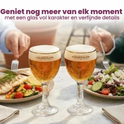 Grimbergen Bierglazen op Voet - 330 ml - 2 stuks