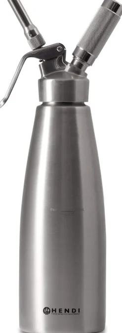 Hendi Slagroomspuit RVS 1 Liter + Slagroompatronen 10 Stuks
