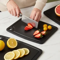 Hendi Snijplankenset antislip - vaatwasserbestendig - zwart houtvezel - 3-delig