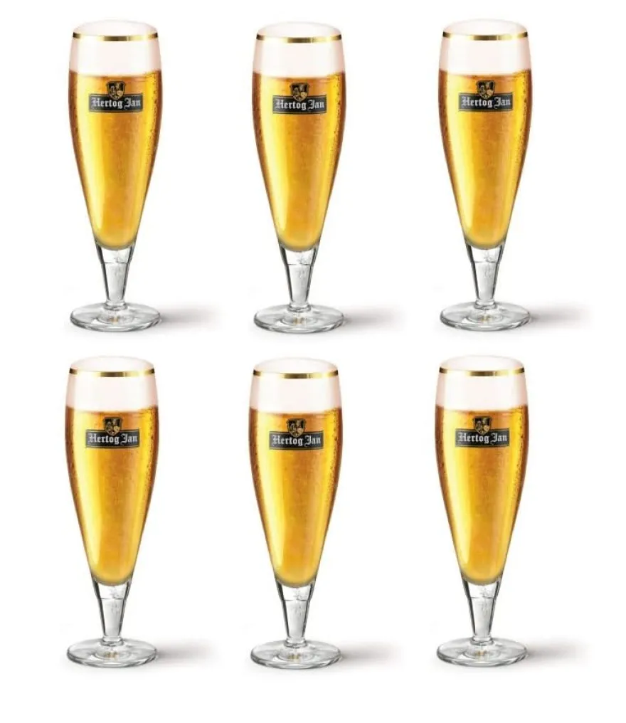 Hertog Jan Bierglazen op Voet - 250 ml - 6 stuks