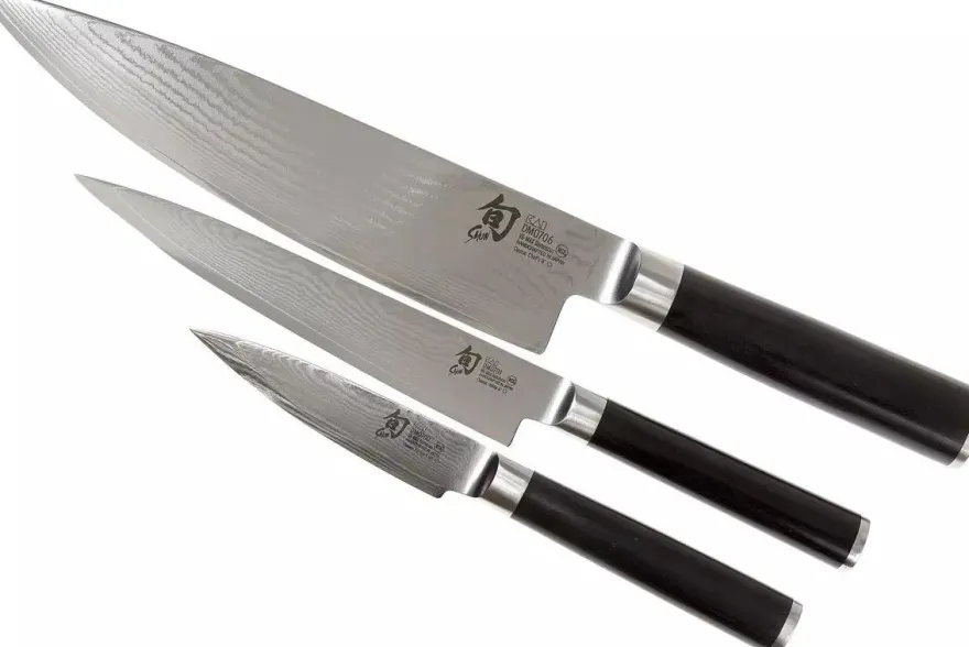 Kai Messenset Shun Classic - 32 lagen damaststaal - (Officemes + Universeel Mes + Koksmes) 3-delig - DMS-300
