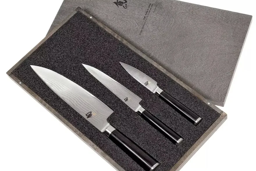 Kai Messenset Shun Classic - 32 lagen damaststaal - (Officemes + Universeel Mes + Koksmes) 3-delig - DMS-300
