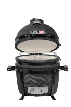 Keij Kamado BBQ Startersset - Legend Compact Black 15 inch - met Houtskool, Aanmaakwokkels & Kolenmand