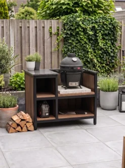 Keij Kamado BBQ Startersset - Legend Compact Black 15 inch - met Houtskool, Aanmaakwokkels & Kolenmand