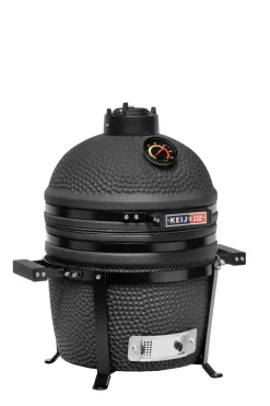 Keij Kamado BBQ Startersset - Legend Compact Black 15 inch - met Houtskool, Aanmaakwokkels & Kolenmand