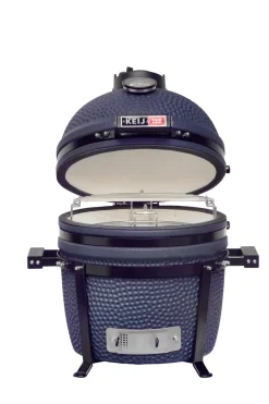 Keij Kamado BBQ Startersset - Legend Compact Blue 15 inch - met Houtskool, Aanmaakwokkels & Kolenmand