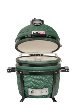 Keij Kamado BBQ Startersset - Legend Compact Green 15 inch - met Houtskool, Aanmaakwokkels & Kolenmand
