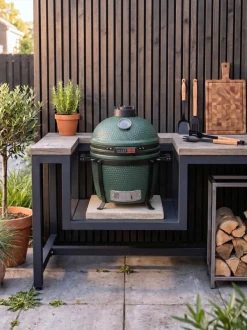 Keij Kamado BBQ Startersset - Legend Compact Green 15 inch - met Houtskool, Aanmaakwokkels & Kolenmand