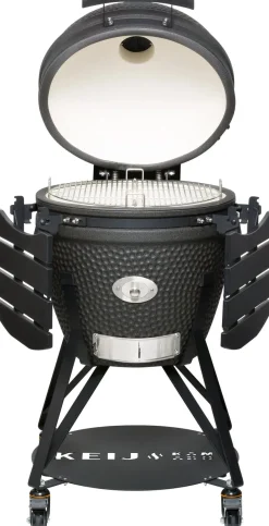 Keij Kamado BBQ Startersset - Legend Large Black 21 inch - met Houtskool, Aanmaakwokkels & Kolenmand