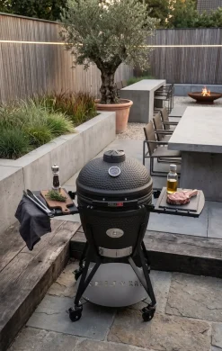 Keij Kamado BBQ Startersset - Legend Large Black 21 inch - met Houtskool, Aanmaakwokkels & Kolenmand