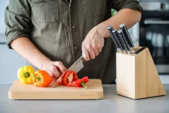 KitchenAid Messenblok Gourmet Berkenhout - 6-delig - Geintegreerde messenslijper