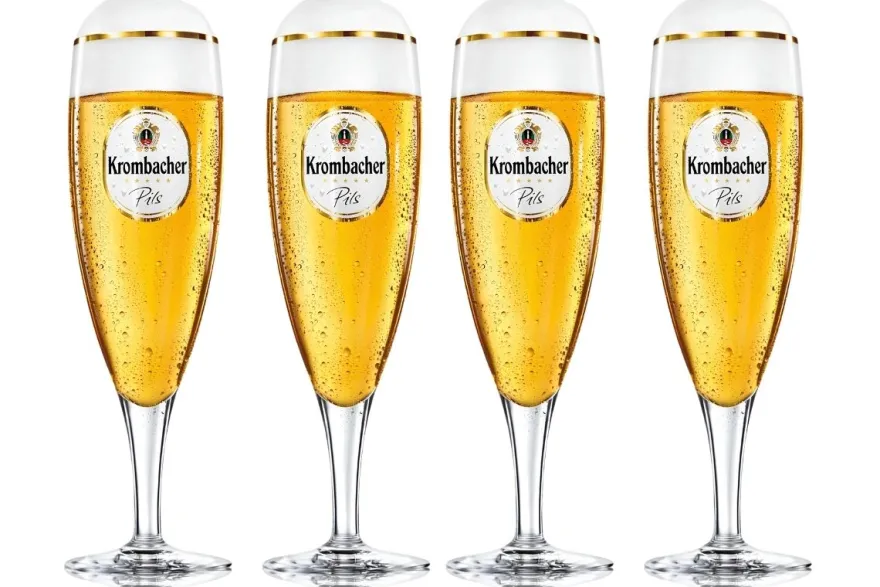 Krombacher Bierglazen op Voet 300 ml - 4 stuks