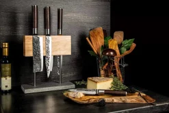 Laguiole Style de Vie Magnetisch Messenblok Eiken - met natuurstenen voet
