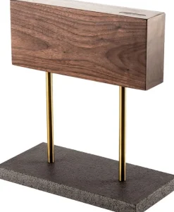 Laguiole Style de Vie Magnetisch Messenblok Walnoot - met natuurstenen voet