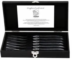 Laguiole Style de Vie Steakvorken Luxury Line Zwart Ebbenhout - 6 stuks