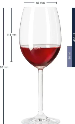 Leonardo Rode Wijnglazen - Daily - 460 ml - 6 stuks